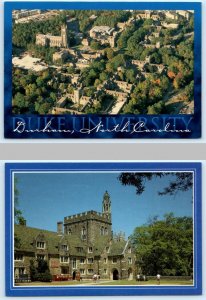 2 Postcards DUKE UNIVERSITY, Durham NC ~ Aerial WEST CAMPUS & QUADRANGLE 4x6