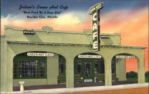 Boulder City Nevada NV Julian's Green Hut Caf� Art Deco NICE LINEN Postcard