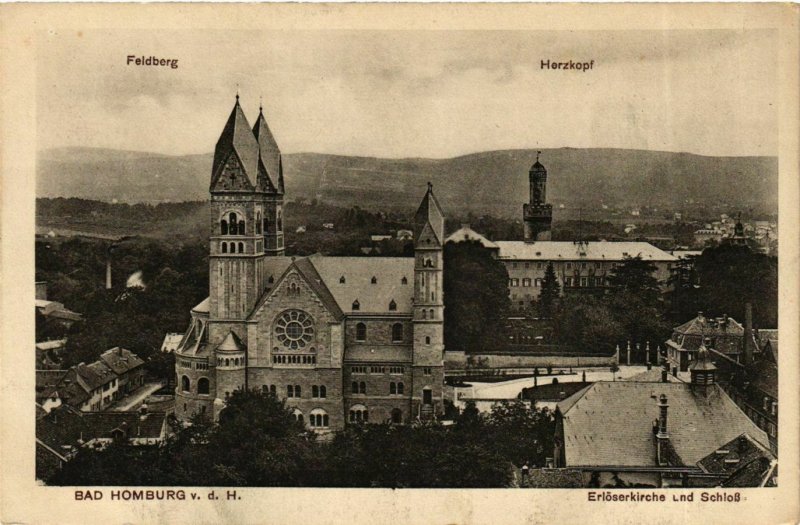 CPA AK Bad HOMBURG Erloserkirche u Schloss GERMANY (931771)