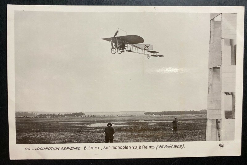 Mint France RPPC Real Picture Postcard Early Aviation Bleriot Monoplane Reims 