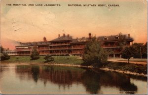 Hand Colored PC Hospital & Lake Jeannette National Military Home Kansas~131676