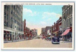 Little Rock Arkansas AR Postcard Main Street Looking South Markham c1940 Vintage