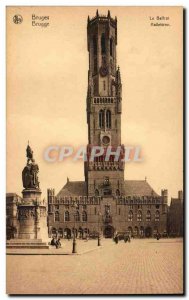 Old Postcard Belgium Bruges The Belfry