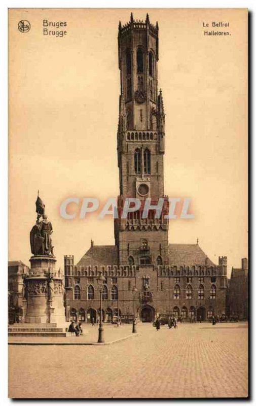 Old Postcard Belgium Bruges The Belfry