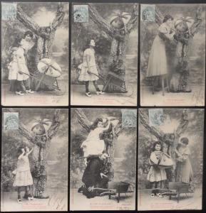 French Set of 6 OH! LE GROS OEUF - The Big Egg - EASTER EGG HUNT c1903
