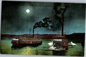 Steamers Bailey Gatzert & Dalles City Columbia River Vintage Postcard T37