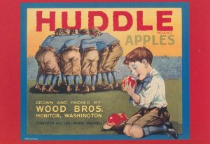 Huddles Apples Fruit Washington NFL Advertising Postcard