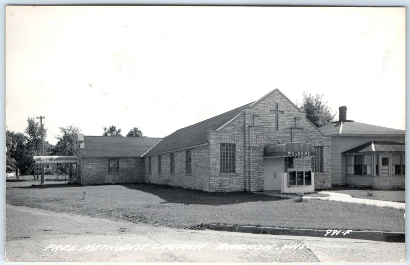 c1950s Barron, Wis. RPPC Free Methodist Episcopal ME Church Real Photo PC A112