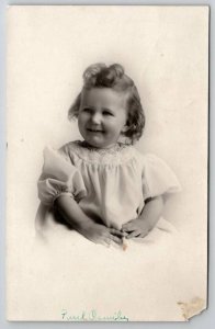 RPPC Little Girl Adorable Smile Photo Cook Family Lewiston MT Postcard J23