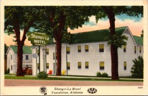 Linen Postcard Shangri-La-Motel in Tuscaloosa, Alabama