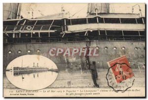 Old Postcard Saint Nazaire 28 May 1915 The Ship's Champagne & # 39echoue