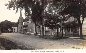 Oriskany Falls NY Main Street Church Stores RPPC Real Photo Postcard