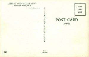 Historic Fort William Henry Pemaquid Beach, Maine ME Vintage Postcard