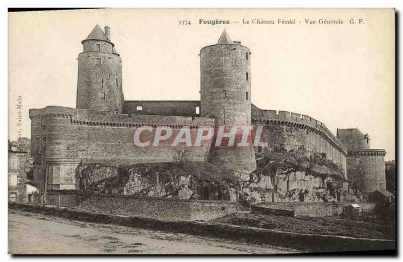 Old Postcard Fougeres The Chateu Feodal Vue Generale