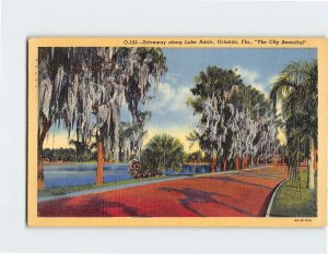 Postcard Driveway along Lake Adair The City Beautiful Orlando Florida USA