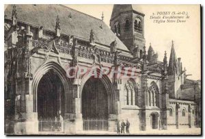 Old Postcard Poissy S and O Details of the Church of Notre Dame architecture