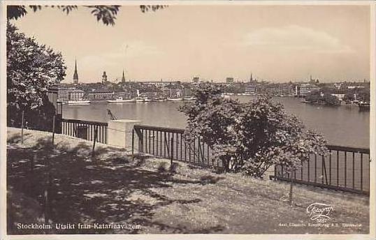 Sweden Stockholm Utsikt fran Katarinavaegen Real Photo