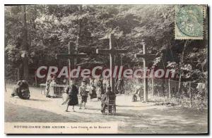 Postcard Old CLICHY Notre Dame Des Anges The Cross And The Source