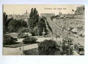 190712 NORWAY OSLO Christiania Carl Johans Gade TRAM postcard