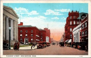 Pleasant Street New Bedford Massachusetts Vintage Postcard C201