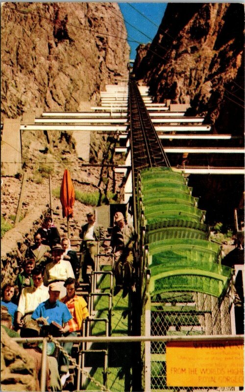 Vtg Canon City Colorado CO Cable Car at Royal Gorge 1950s Chrome Postcard