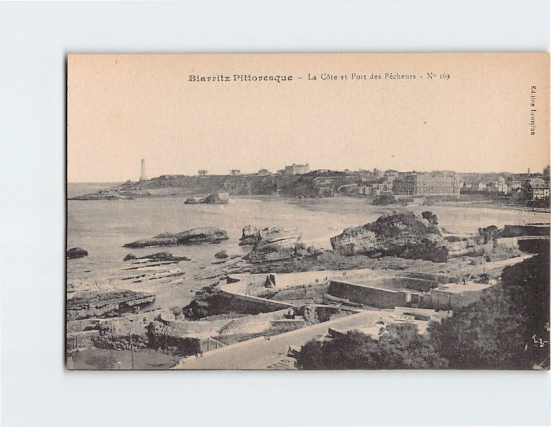 Postcard La Côte et Port des Pêcheurs Biarritz Pittoresque Biarritz France