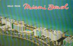 Florida MIami Beach Aerial View Of Hotel Row 1976