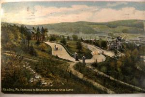1908 Horseshoe Curve In Road In Reading Pennsylvania PA Postcard v0887