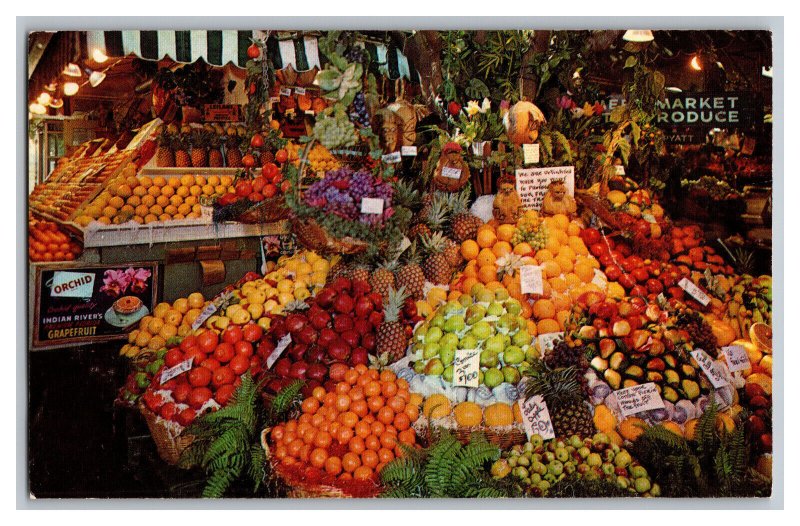 Postcard CA Produce Farmers Market Hollywood Calif. Vintage Standard View Card 