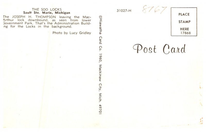 Soo Locks   the Joseph H Thompson