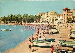 Postcard Modern Sitges Beach fishermen