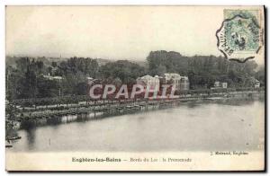 Old Postcard Enghien les Bains Edges Lake Promenade