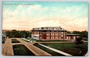Winona Lake IN~Birdseye~Westminster Hotel~Lattice Topped Courtyd~Columns~1909 PC