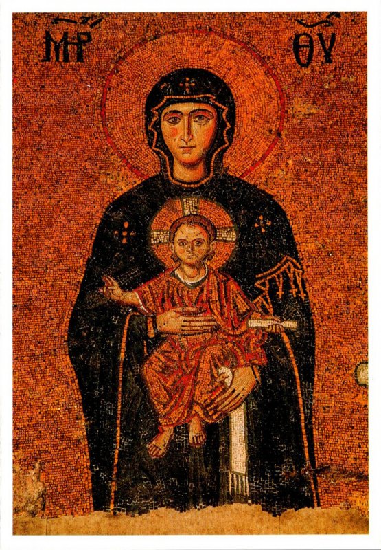 Turkey Istanbul The Haghia Sophia Museum Mosaic Virgin Mary and Infant Jesus