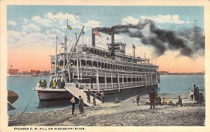 The Steamer G.W. Hill,On The Mississippi River,Davenport IA,Old Post Card