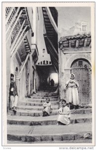 Children Sitting On The Stairs, La Rue Du Chameau, ALGER, Algeria, Africa, 19...