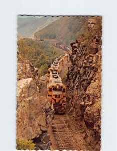 Postcard Maine Central Railroad Train RY-2, Crawford Notch, New Hampshire