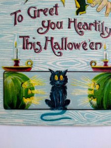 Halloween Postcard Gottschalk Fantasy Goblin Green JOL Black Cat Buffalo 1911