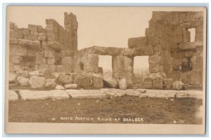 c1910s North Portico Ruins Of Baalbek Lebanon USS Pittsburgh RPPC Photo Postcard