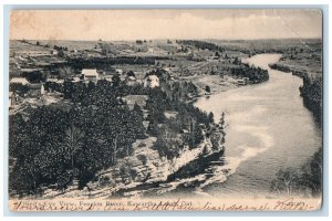 1906 Bird's Eye View Fenelon River Kawartha Lakes Ontario Canada Postcard