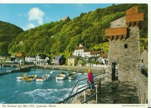 Devon Postcard - The Harbour and Mars Hill - Lynmouth - Ref TZ8259