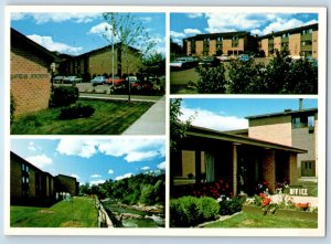 c1960 Chippewa Falls Wisconsin Postcard Romeis Millstream Apartments High Street