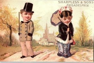 1880's Lovely Lady Sharpless & Sons Lot Of 4 Victorian Trade Card P119