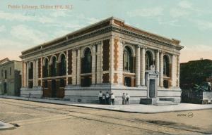 Trolley Track in Front of Public Library - Union Hill NJ, New Jersey - DB