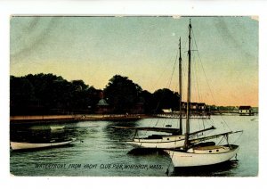 MA - Winthrop Beach. Waterfront from Yacht Club Pier (chipped)