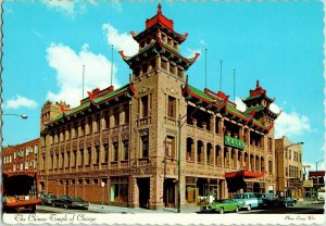 Chinese Temple of Chicago Larry Witt Chinatown Wentworth Cameo Vintage Postcard