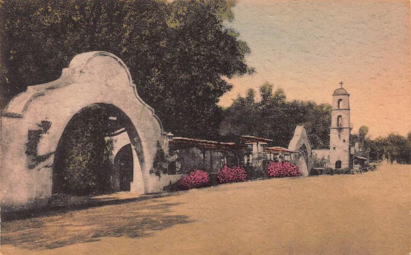 Civic Center, Ojai, California, Early Hand Colored Postcard, Unused