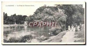 Old Postcard The Bridge Marne Chennevieres