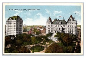 State Capitol and Telephone Building  Albany New York UNP WB Postcard M19