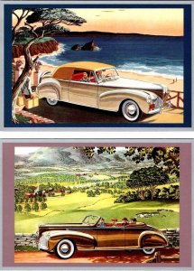 2~1990 4X6 Postcards TOURING AMERICA~LINCOLN ADVERTISING  ca1940's Vintage Cars